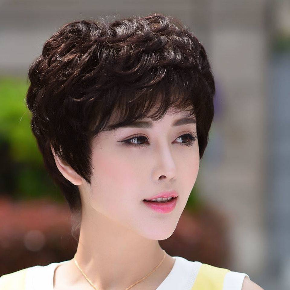 Ferry short hair female true hair full -person full -headed full -headed full head