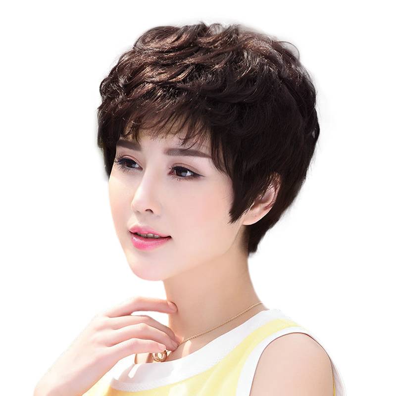 Ferry short hair female true hair full -person full -headed full -headed full head