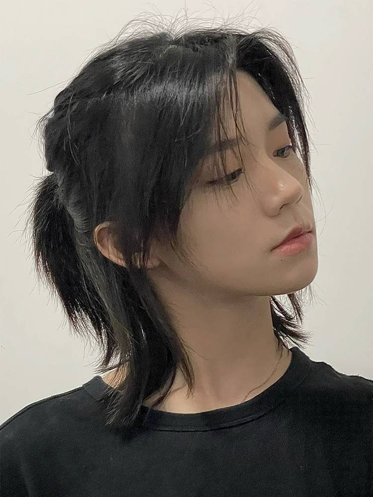 Wolf tail wig Men and women's short hair natural Korean version of handsome Chinese dumped Japanese catfish head anime cos full set