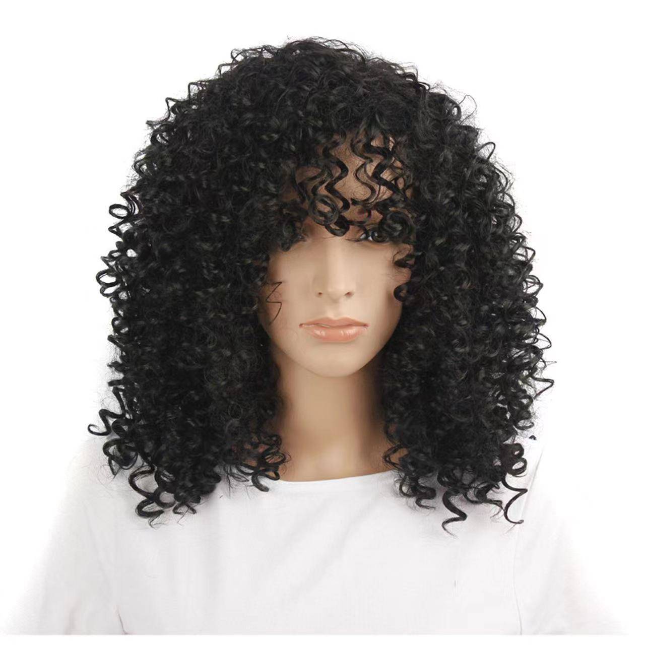 European and American wig African ladies curls high -temperature silk wigs of rose network wigs manufacturers one piece