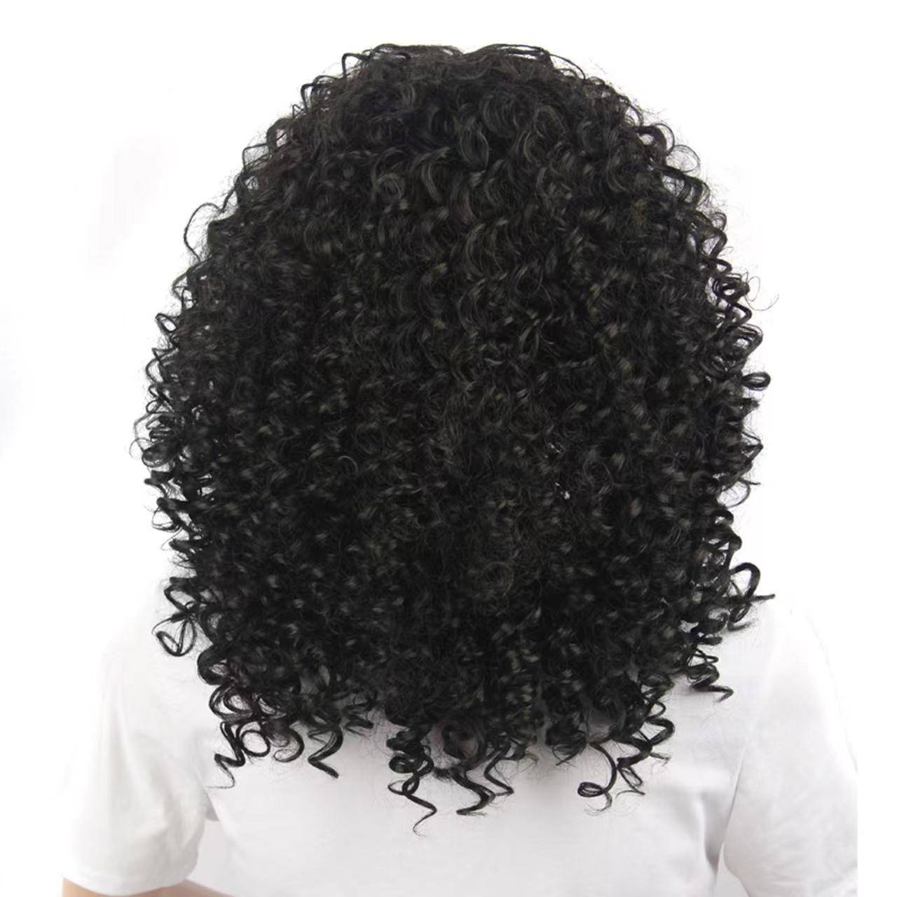 European and American wig African ladies curls high -temperature silk wigs of rose network wigs manufacturers one piece
