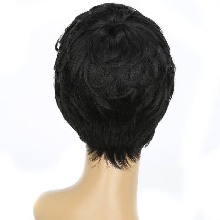 Wigga European and American wig Ms. oblique bangs short curly hair wig chemical fiber rose inner net