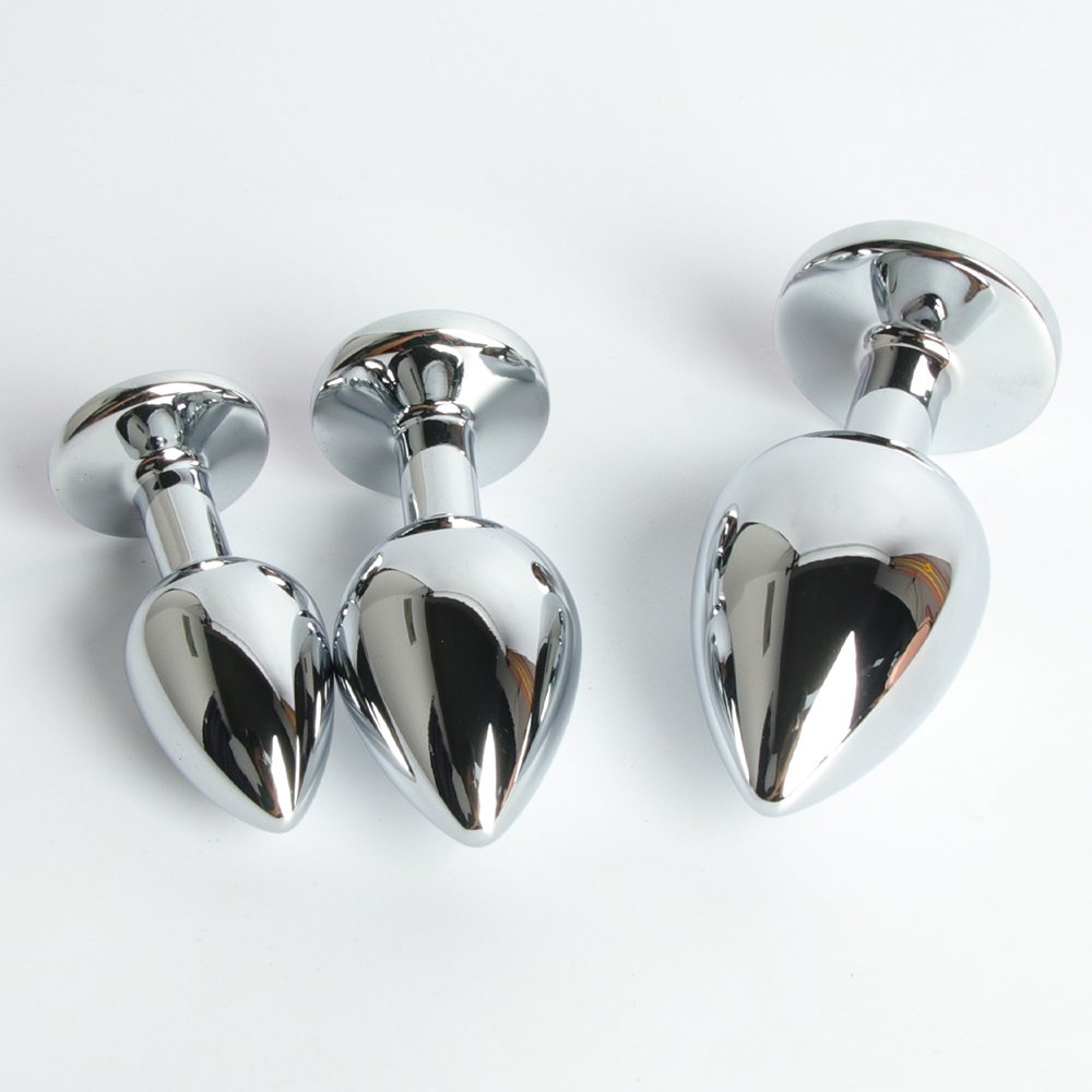 FairyKiss Anal Butt Plug S/M/L 3pcs sets with Crystal Diamond Beginner Stainless Steel Stimulation toy for Unisex Masturbation