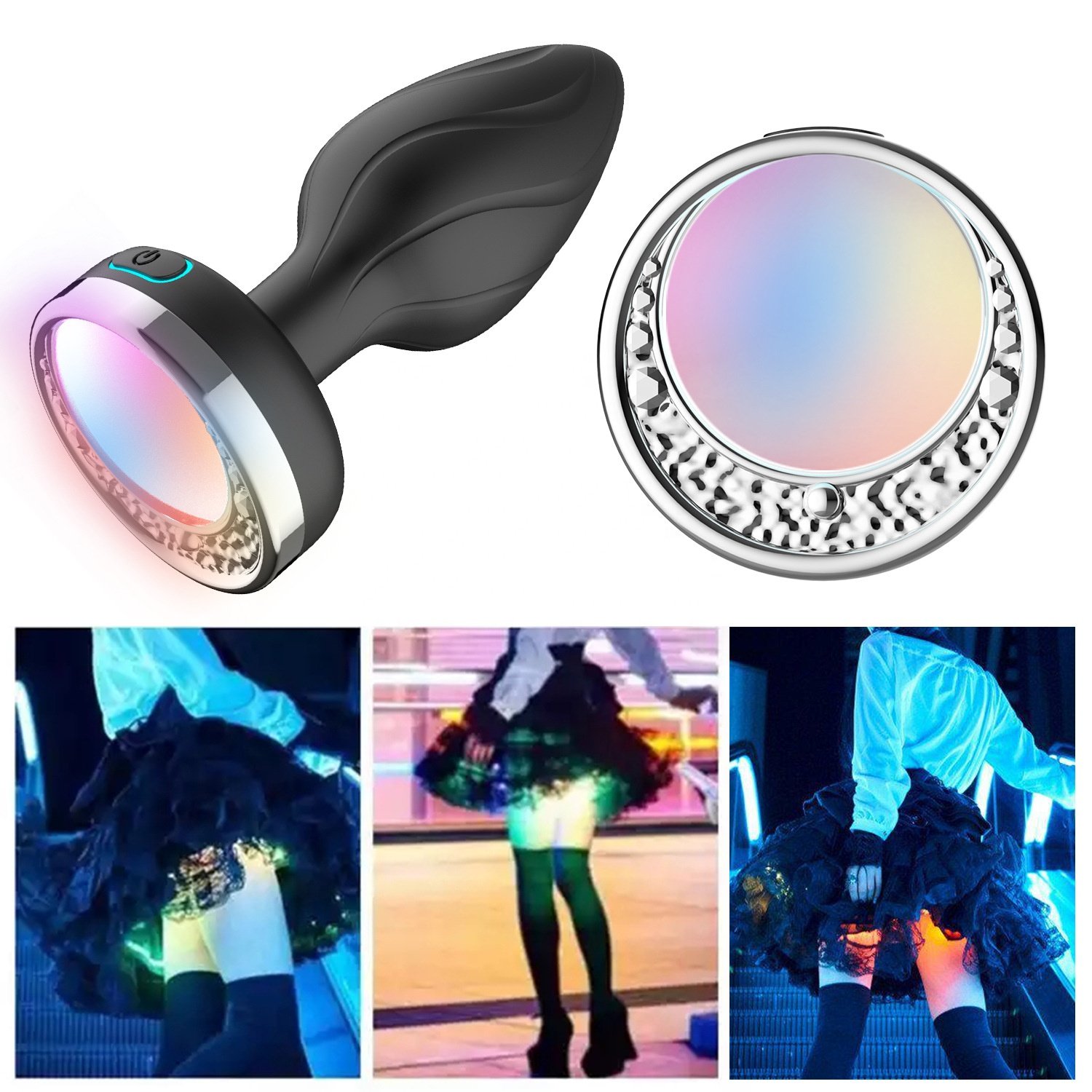 Flashing Vibrating Silicone Anal Toys Wireless LED Anal Vibrator 10 Mod Butt Plug Electric Vibrador Anal Sex Toy For Woman