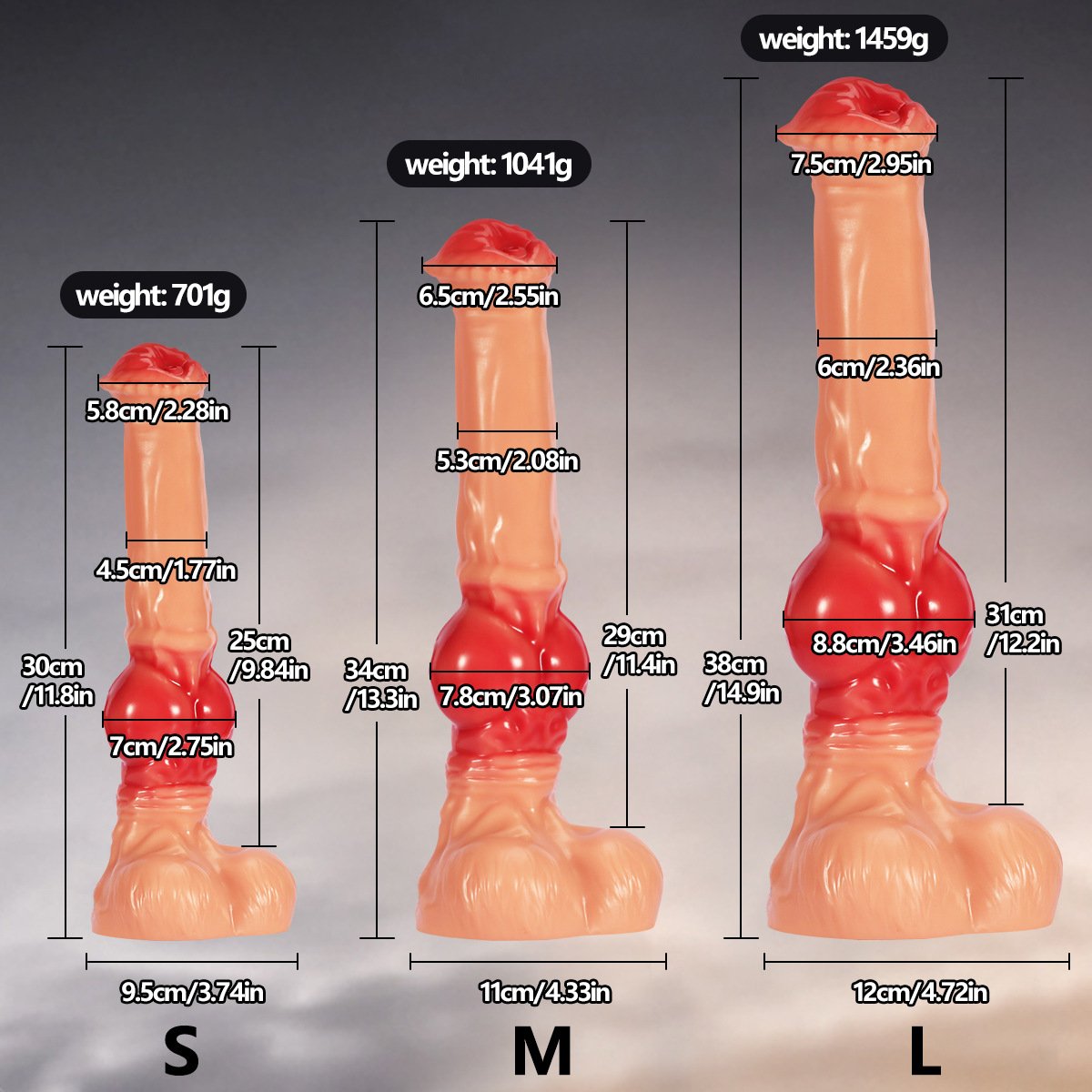 Large Long Equine Cock Anal Plug Mixed Animal Artificial Penis for Dog & Equine Adult Sex Toy Girl Fistfight Made Silicone PVC
