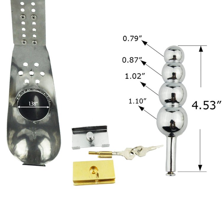 Stainless Steel Male Chastity Belt With Anal Plug Metal Cock Cage Chastity Device Other Novelty & Gag Toys