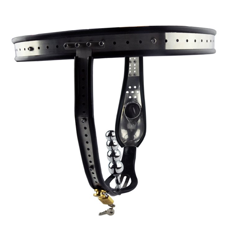 Stainless Steel Male Chastity Belt With Anal Plug Metal Cock Cage Chastity Device Other Novelty & Gag Toys