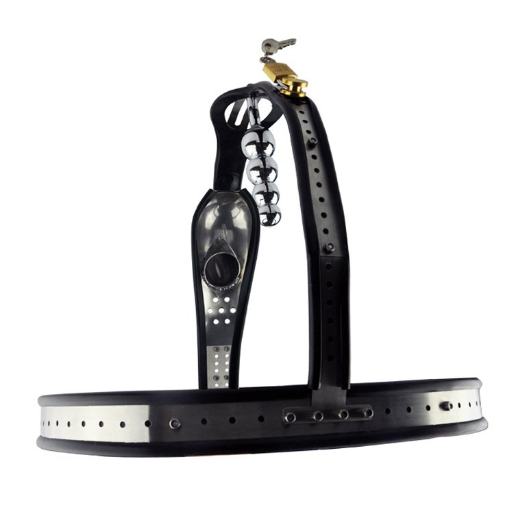 Stainless Steel Male Chastity Belt With Anal Plug Metal Cock Cage Chastity Device Other Novelty & Gag Toys