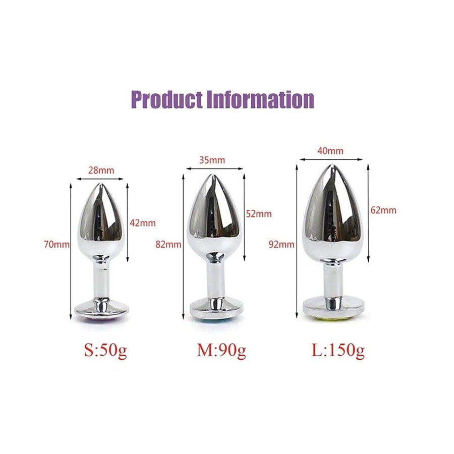 Metal Anal For Women Men Anal Butt Plugs Crystal Jewelry Booty Beads Anal Dilator SEX Toys