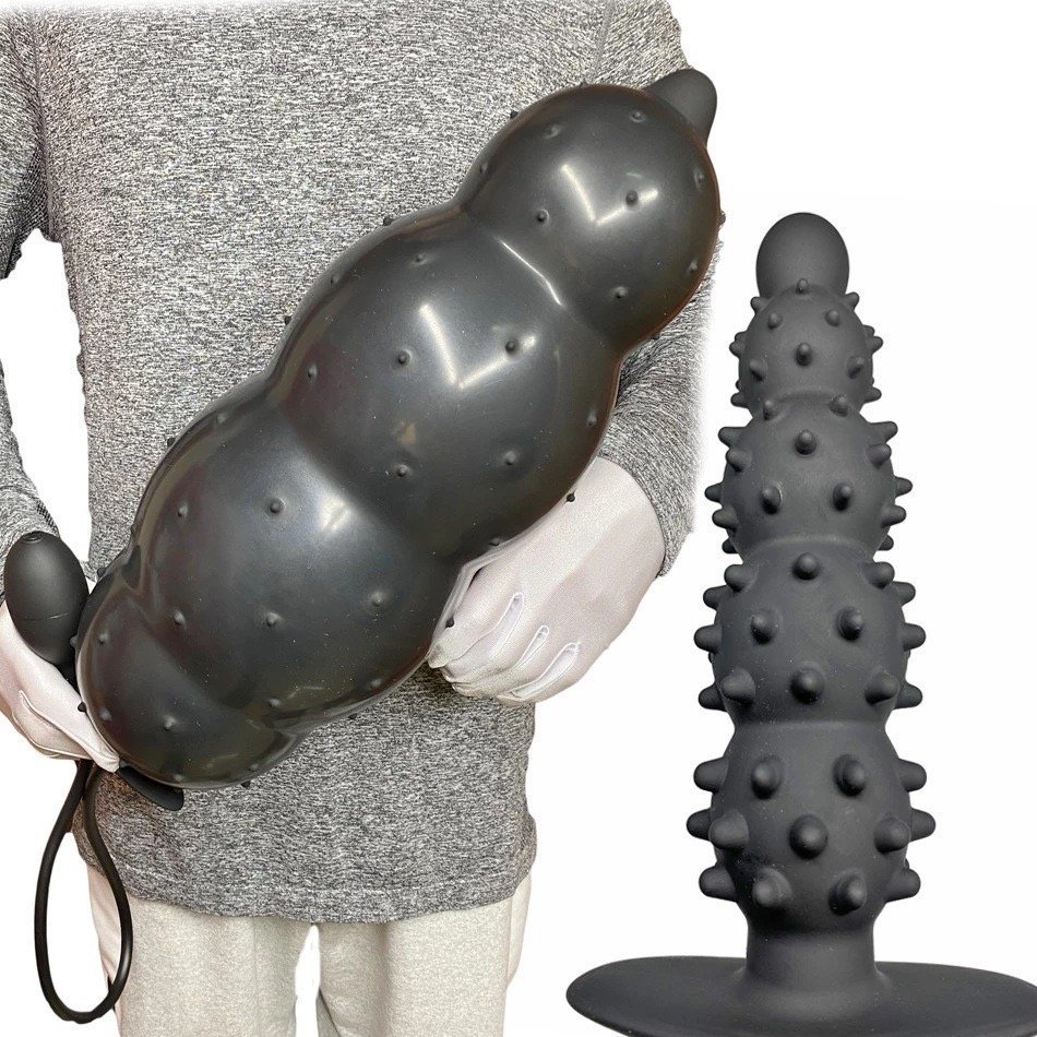 Silicone Anal Plug Masturbation Expansion Anal Expander Backyard Beads 5-Beads Separated Inflatable Anal Plug For Men and Women
