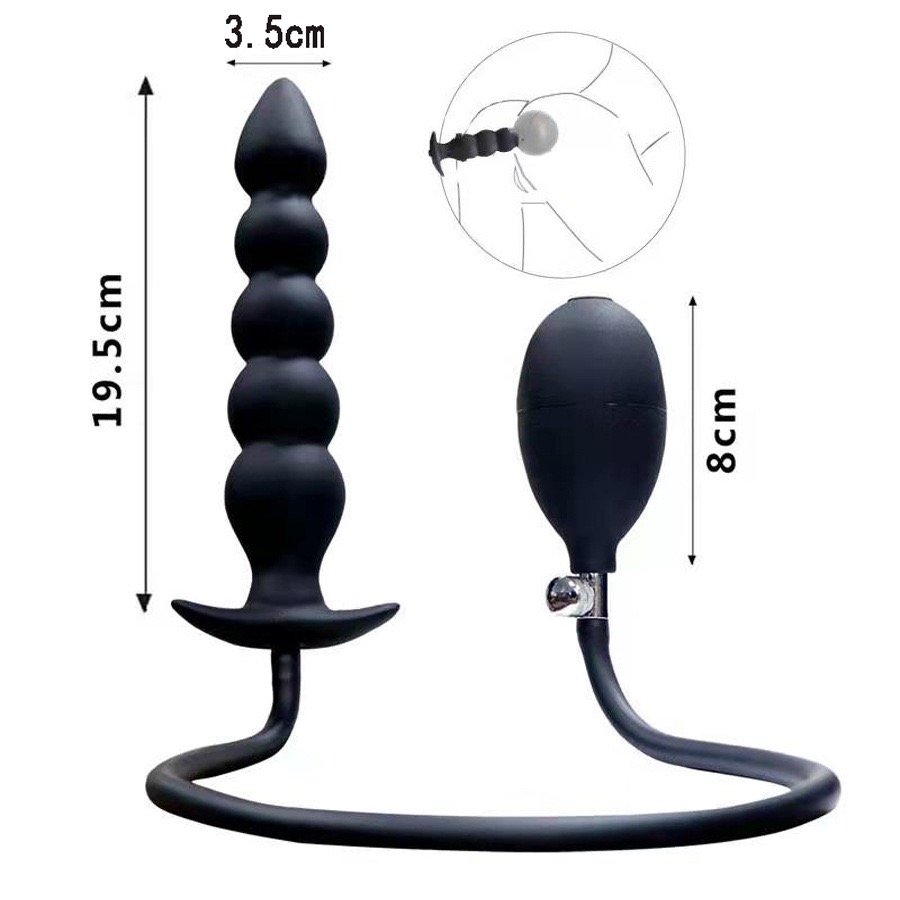 Silicone Anal Plug Masturbation Expansion Anal Expander Backyard Beads 5-Beads Separated Inflatable Anal Plug For Men and Women