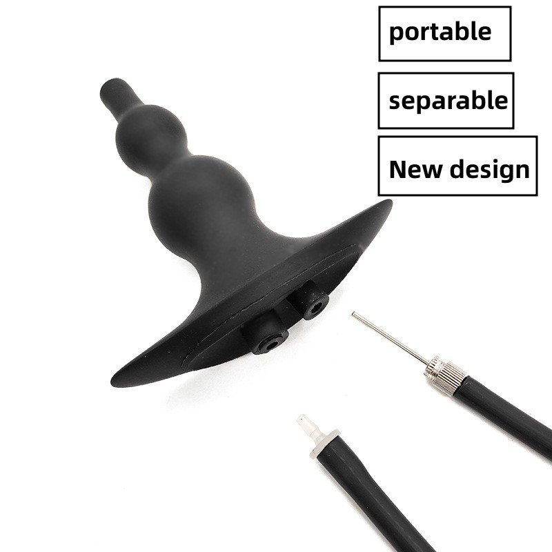 Medical Silicone Water Spray Inflatable Anal Plug Anal Enema Cleaner Anus Dilator Dildo Silicone Buttplug Expander Washer