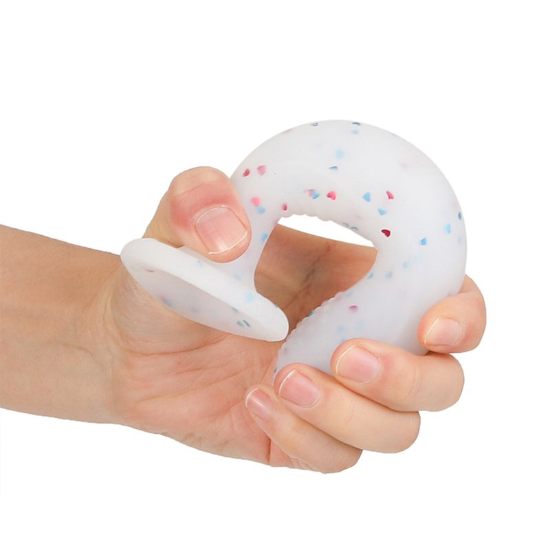 Silicone Stud Head Glitter Dildo Suction Base Anal Plug