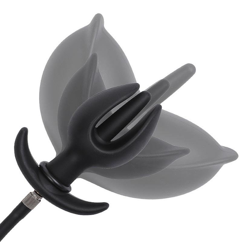 Aizhilian Soft Large Black Pump Up Air-filled Inflatable Dildo Butt Plug Anal Dilator Anus Massager Expandable Anal Plug