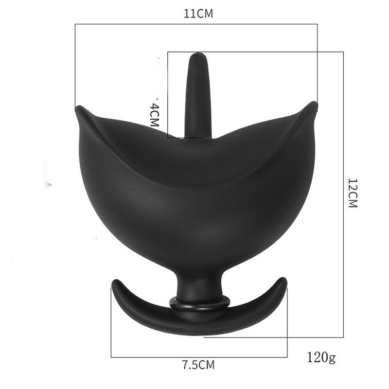 Aizhilian Soft Large Black Pump Up Air-filled Inflatable Dildo Butt Plug Anal Dilator Anus Massager Expandable Anal Plug