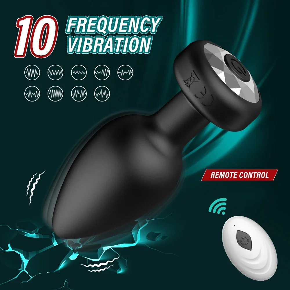 ZWFUN remote control adult sex toys for men anal plug 10 vibrating mode prostate massager anal vibrator