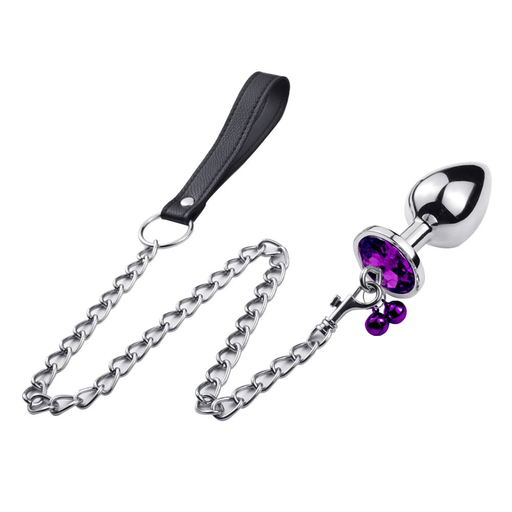 Wholesales Diamond Jewelry Anal Plug with Chain Metal Butt Plug Dog Chain Anal Butt Plug Sex Toys for Men Andl Woman Anal Expand