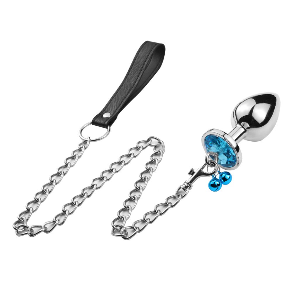 Wholesales Diamond Jewelry Anal Plug with Chain Metal Butt Plug Dog Chain Anal Butt Plug Sex Toys for Men Andl Woman Anal Expand