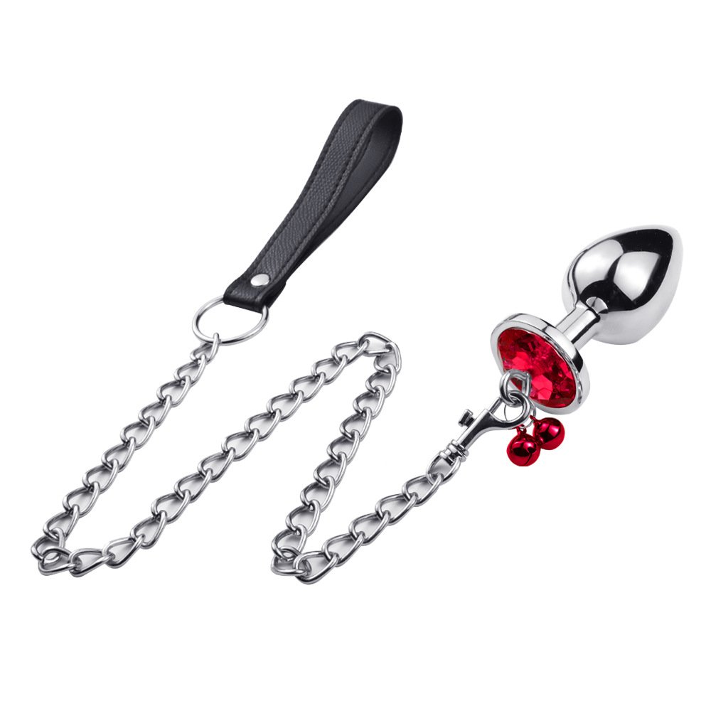 Wholesales Diamond Jewelry Anal Plug with Chain Metal Butt Plug Dog Chain Anal Butt Plug Sex Toys for Men Andl Woman Anal Expand