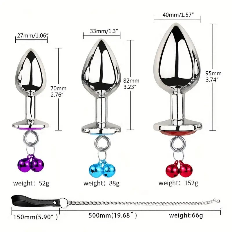 Wholesales Diamond Jewelry Anal Plug with Chain Metal Butt Plug Dog Chain Anal Butt Plug Sex Toys for Men Andl Woman Anal Expand