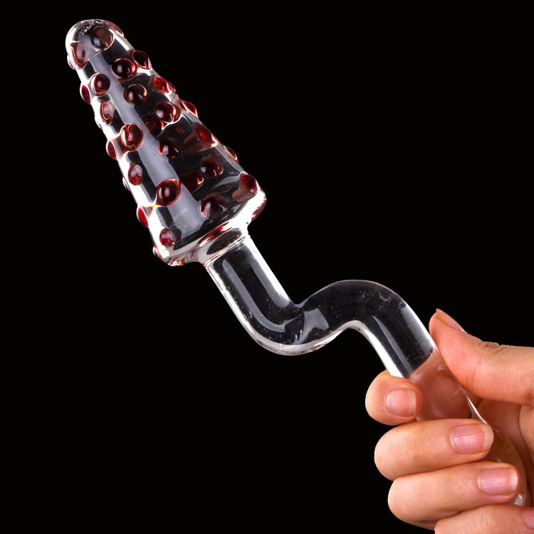 Adult Glass Dildo Large Particle Back Court Massage Stick Toy Women's Masturbation Device for Anal Sex Toys
