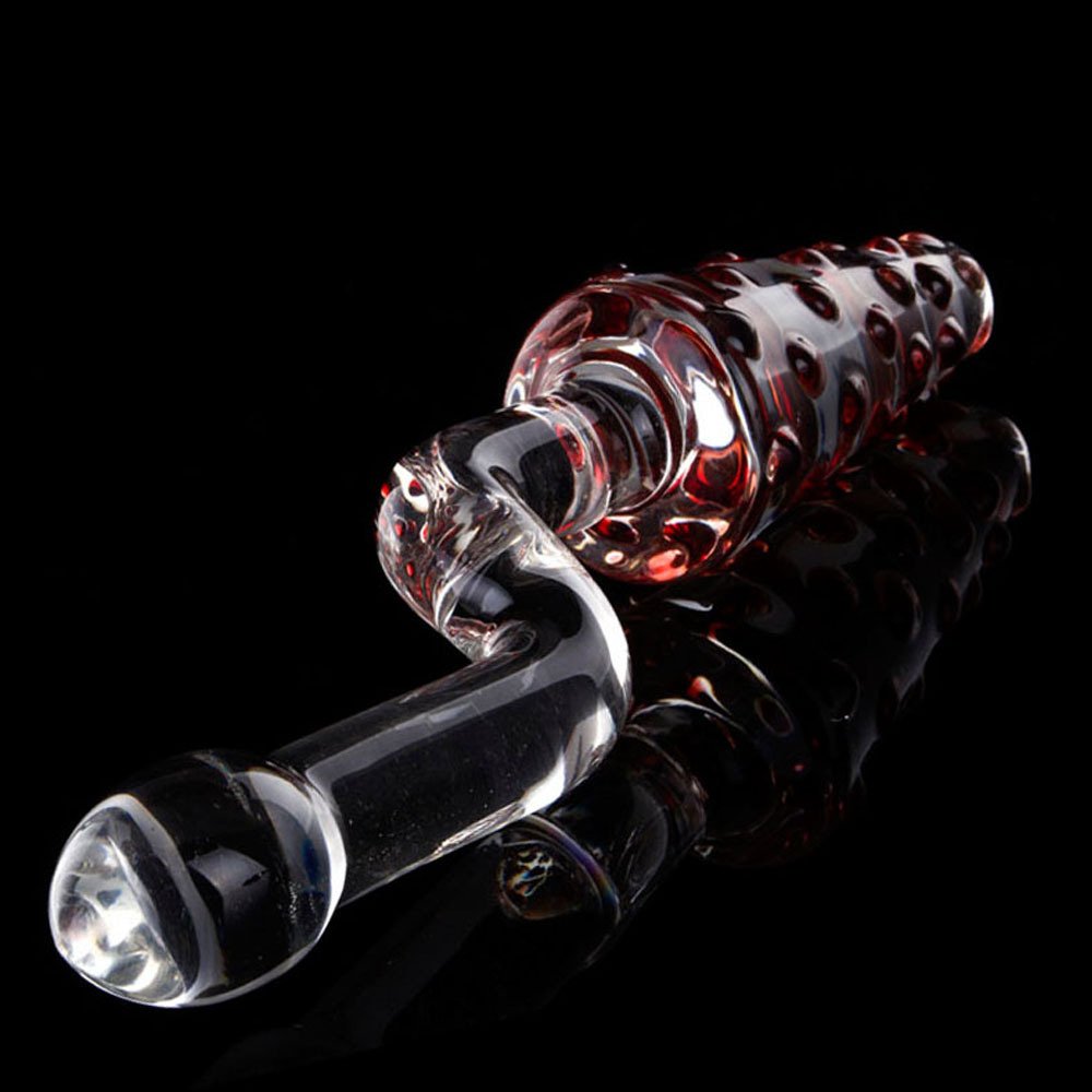 Adult Glass Dildo Large Particle Back Court Massage Stick Toy Women's Masturbation Device for Anal Sex Toys