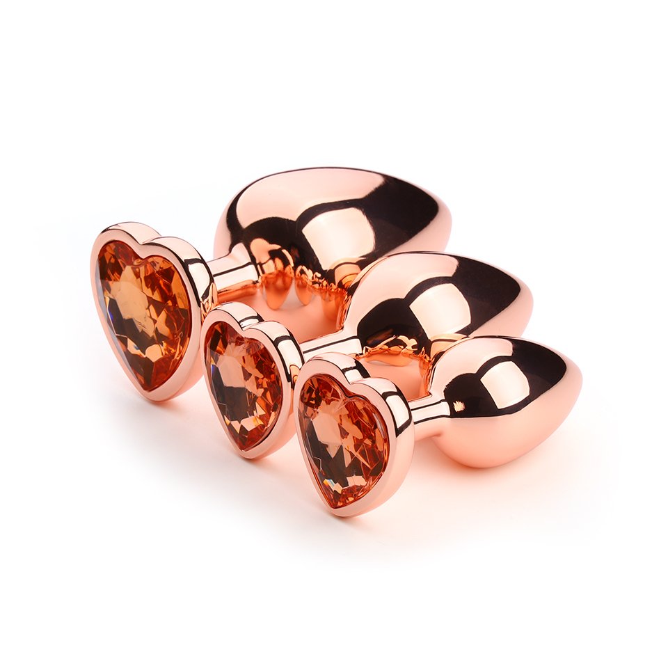 Rose Gold Jewel Butt Plug Anal Sex Toys Heart Base Metal Design for Women and Men Sex Toys for Couples Juguetes Sexuales