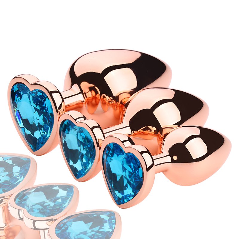 Rose Gold Jewel Butt Plug Anal Sex Toys Heart Base Metal Design for Women and Men Sex Toys for Couples Juguetes Sexuales