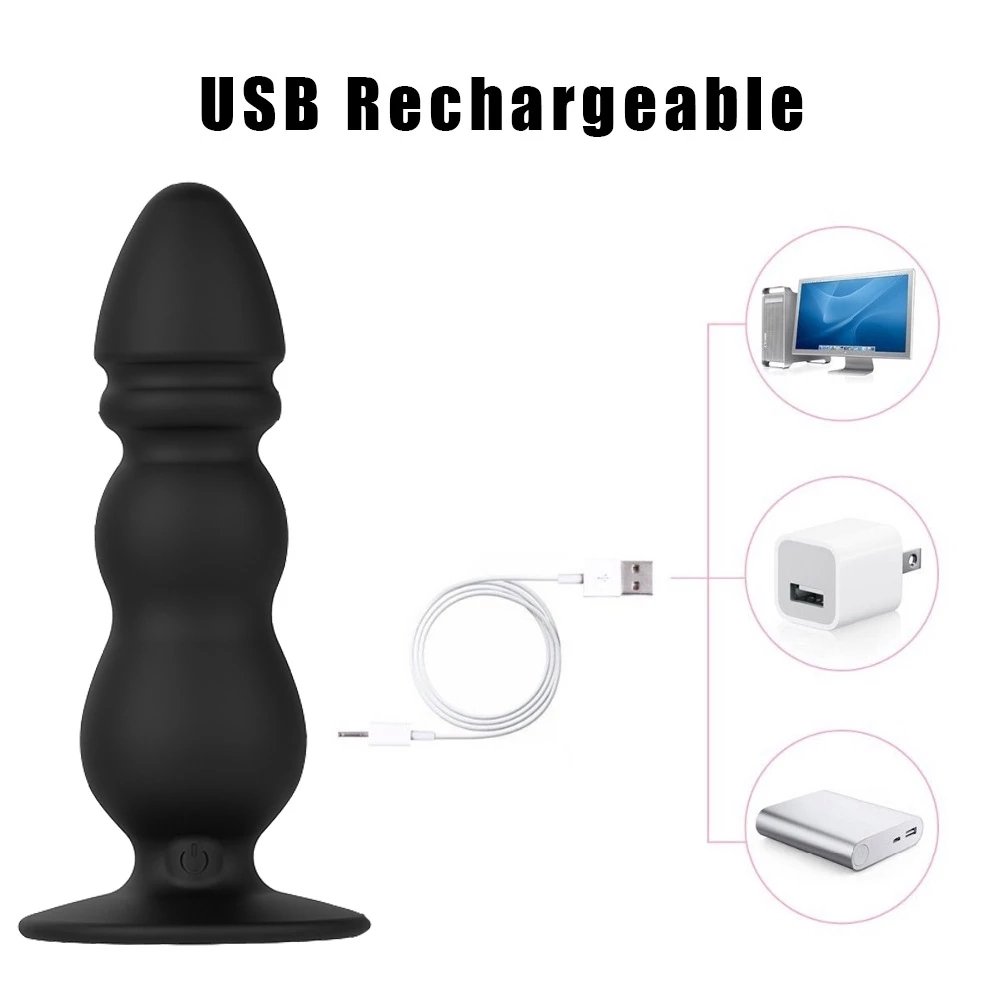 Wireless silicone docking plug anal plug mens prostate massager masturbation vibrator adult sexual products