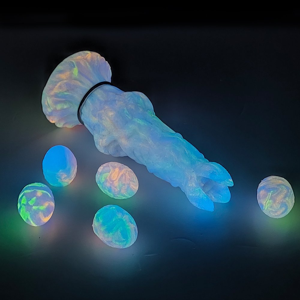 New Platinum Silicone Anal Sex Toy Luminous Ovipositor for Male Female Alternative Toy for Sex Masturbation Gas Push Egg Laying