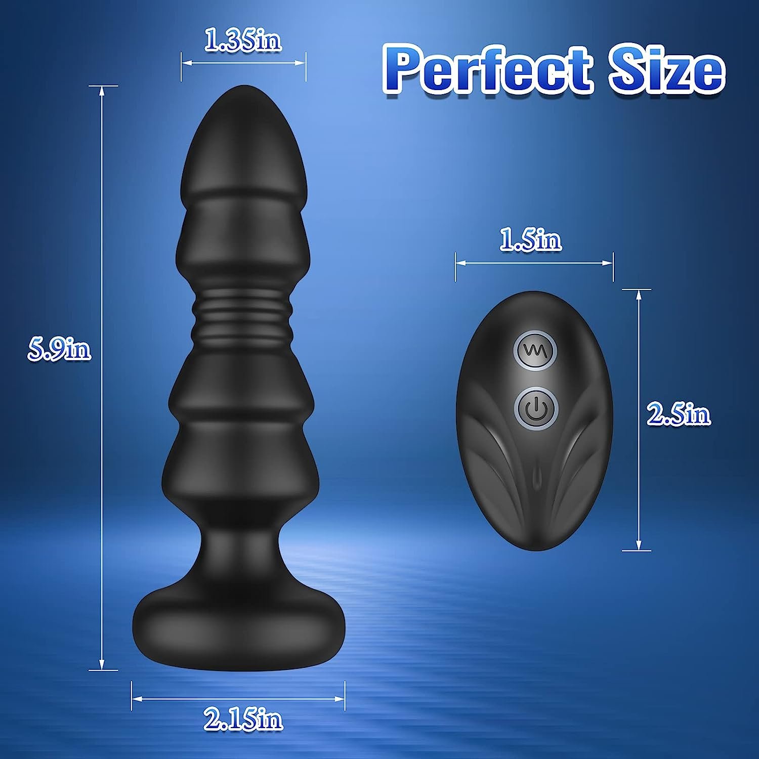 Thrusting Remote Control Butt Plug - Anal Sex Toy With Vibrating and Thrusting Modes, Prostate Massager For Male and Female
