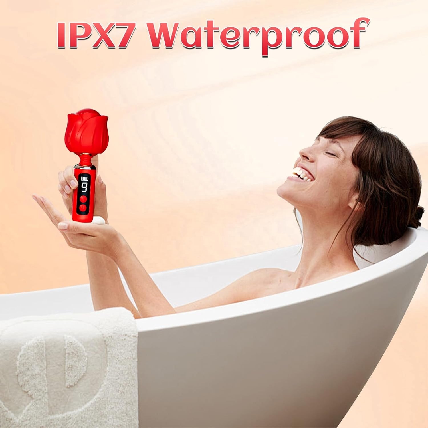 LED Display Mini Wand Massager Rose Clitoral Vibrator Sex Toys for Women Rechargeable G Spot Nipple Anal Sex Stimulation