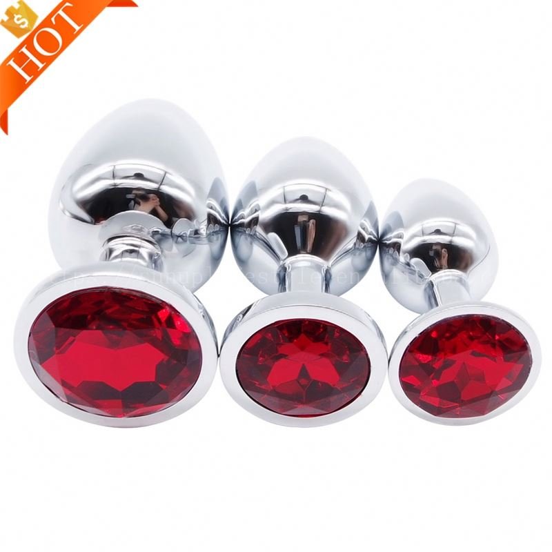 Free Custom Box - 1pcs or 3pcs 1set 100% Sex Toy New Products Female Metal Bankyard Anal Plug