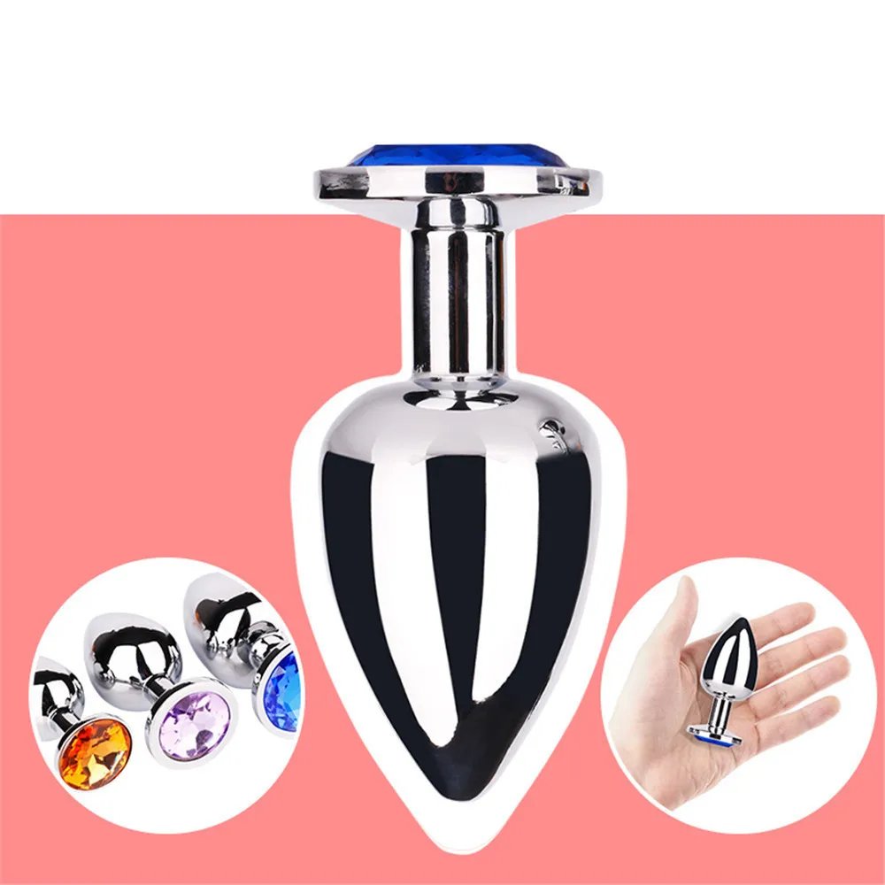 Erotic Anal Stainless Steel Smooth Plug Round Heart Crystal Bdsm Fetish Anus Dilator Ass Tail Adult Games Sex Toys For Women Gay