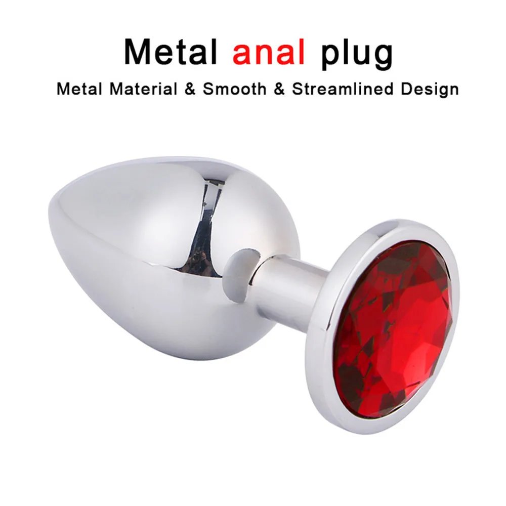 Erotic Anal Stainless Steel Smooth Plug Round Heart Crystal Bdsm Fetish Anus Dilator Ass Tail Adult Games Sex Toys For Women Gay