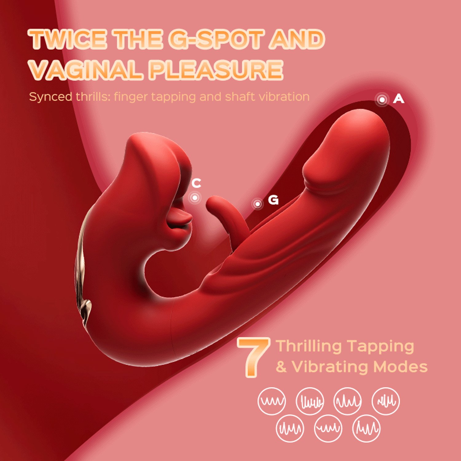 3-in-1 Silicone Personal Massager Female G-spot Vibrator Clitoral Anal Stimulation Tapping Flapping Dildo Vibrator For Women