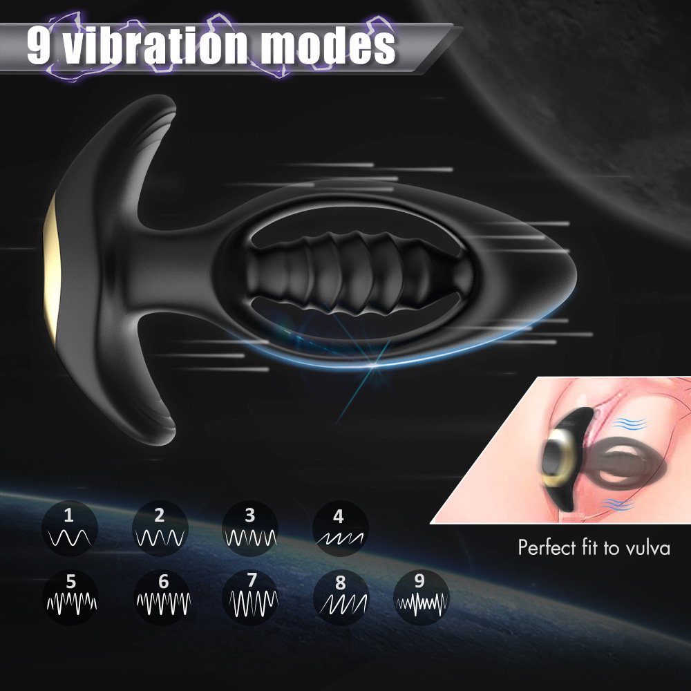 Men Hollow Out Vestibule Vibrating Anal Plug with Suction Cup Wireless Remote Prostate Stimulation Male Butt Plug