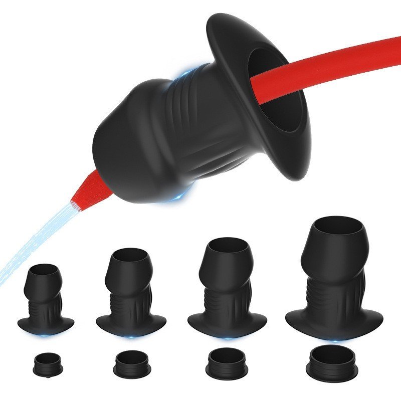 Hot Selling Silicone Butt Plug Hollow Anal Vaginal Speculum Dilator BDSM Enema Sex Toys for Couples Men