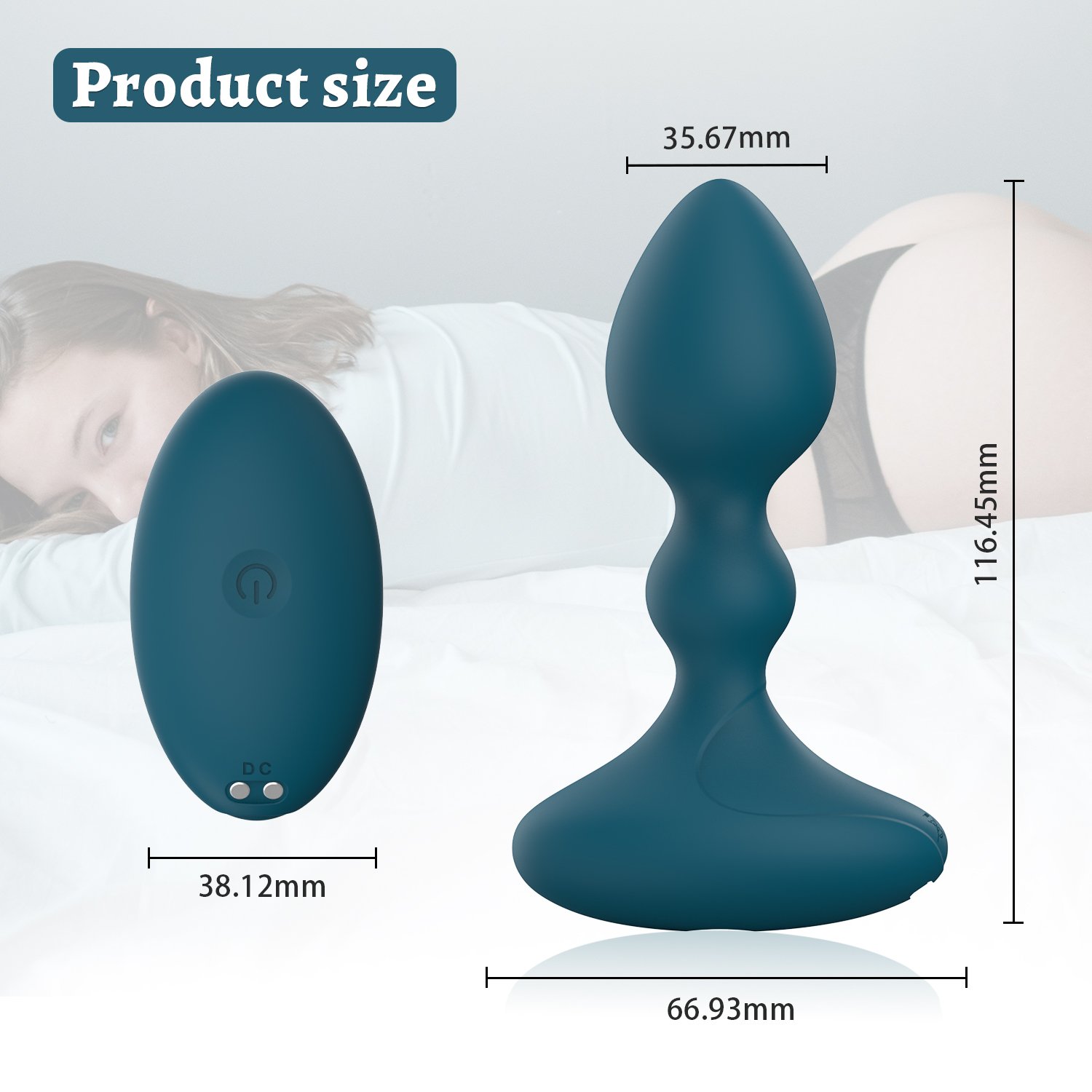 Ylove 10 Modes Remote Control Electric Prostate Massager Silicone Anal Plug and Beads Sex Toy for Anal Play