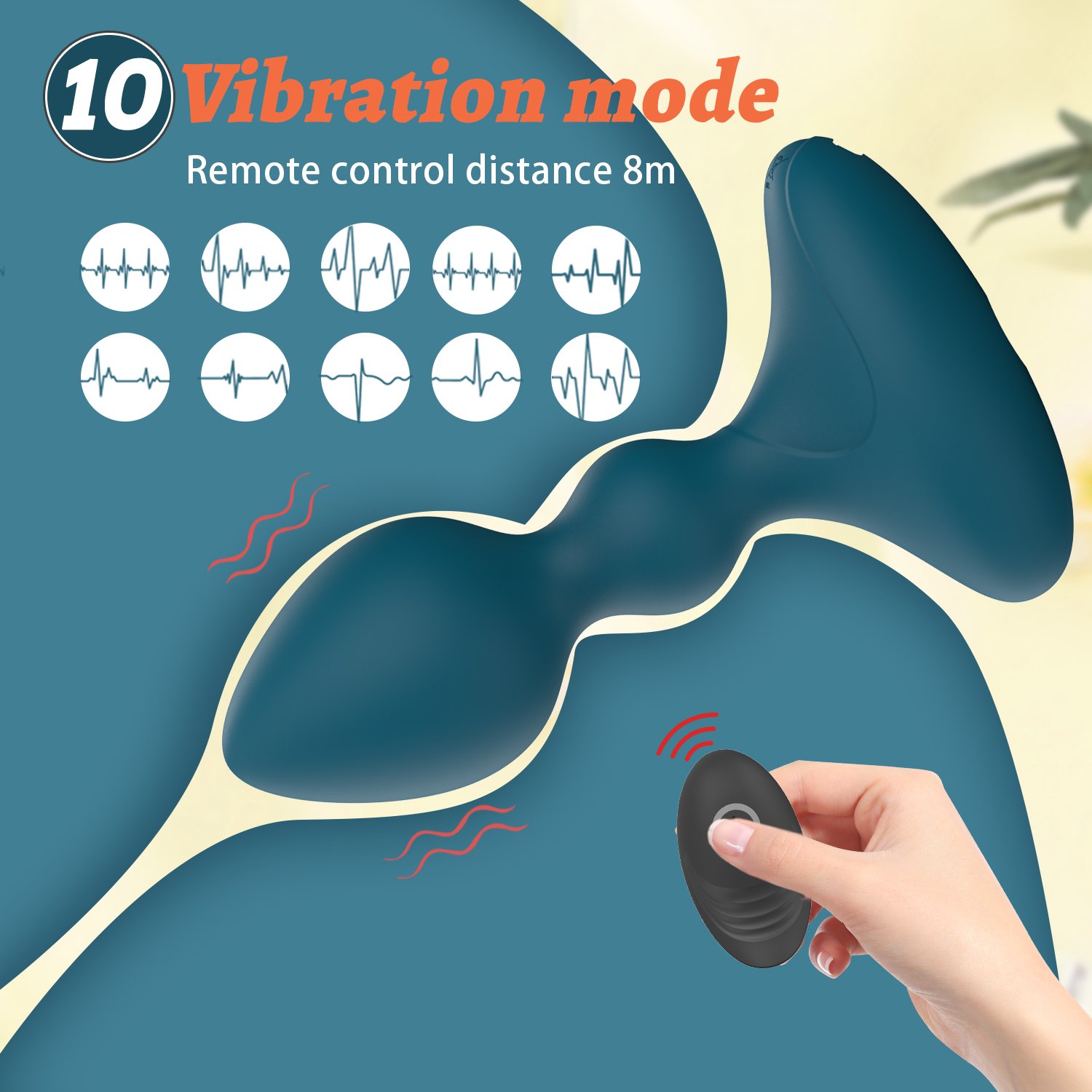 Ylove 10 Modes Remote Control Electric Prostate Massager Silicone Anal Plug and Beads Sex Toy for Anal Play