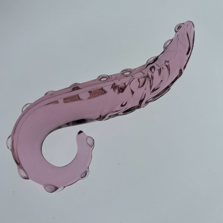 Crystal Glass dildo Stick Inside Blue Flower Style for couple Pink Seahorse Flat Back Small
