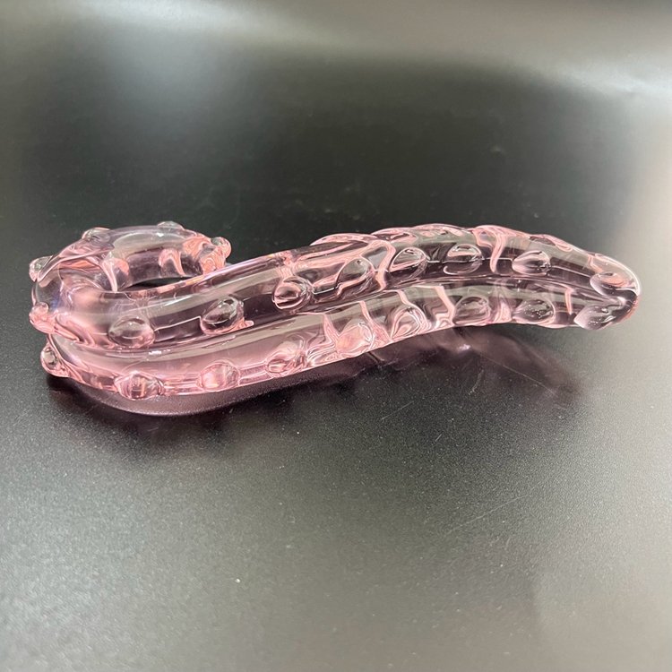 Crystal Glass dildo Stick Inside Blue Flower Style for couple Pink Seahorse Flat Back Small