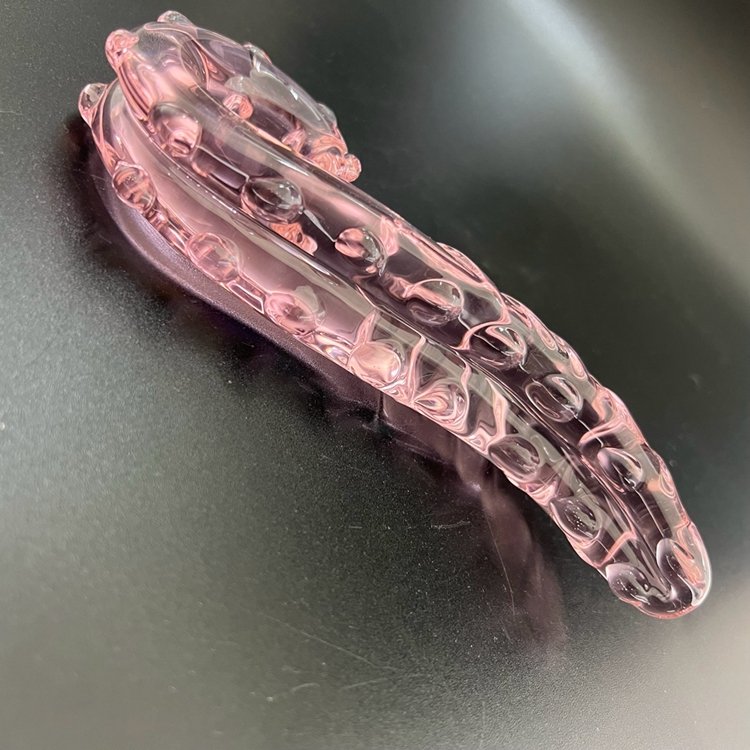 Crystal Glass dildo Stick Inside Blue Flower Style for couple Pink Seahorse Flat Back Small