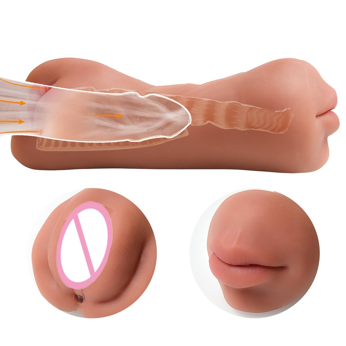 IUOUI New Design Aircraft Cup Male Masturbator Oral Vagina Anal Masturbation Soft Real Vagina Pocket Pussy Sex Toys for Men