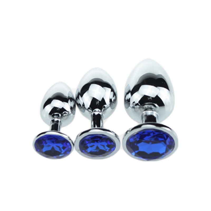 Adult Butt Plug With Gem Portable Metal Anal Plug Set Massager Stainless Steel Sexy Toys Round Steel Plug Anal For Women