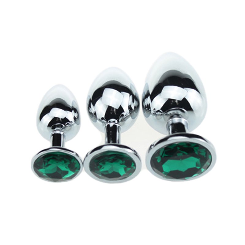 Adult Butt Plug With Gem Portable Metal Anal Plug Set Massager Stainless Steel Sexy Toys Round Steel Plug Anal For Women