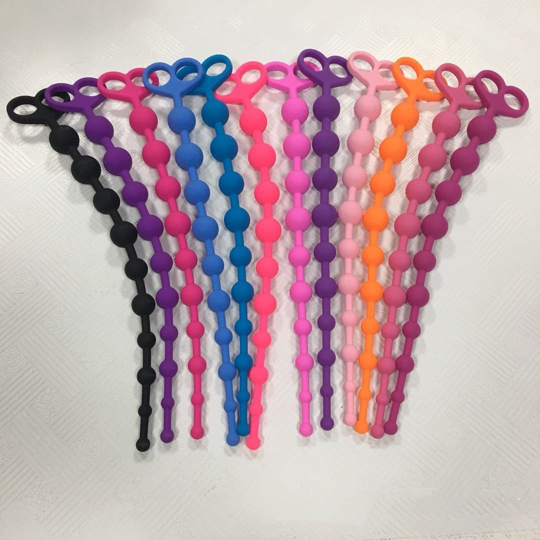 sex toys Silicone pull bead Silicone anal plug anal bead long 10 pull beads super long anal plug