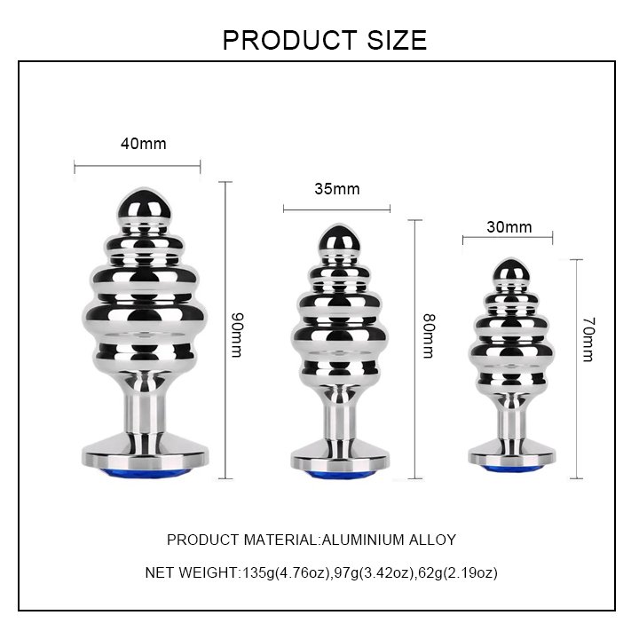 Ribbed Metal Anal Plug Sex Toy Fun Sex Toys for Woman and Man Used in Sex Games and Jewelry Inspired by Butt Plug Jewelry