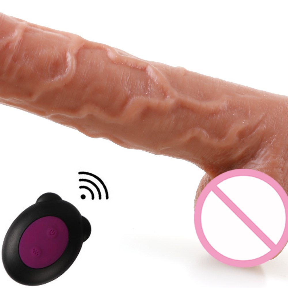 Wireless remote telescopic thrusting real dildo machine adult realistic dildo vibrator sex toys for women