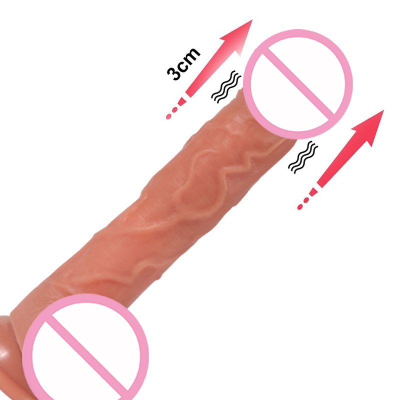 Wireless remote telescopic thrusting real dildo machine adult realistic dildo vibrator sex toys for women